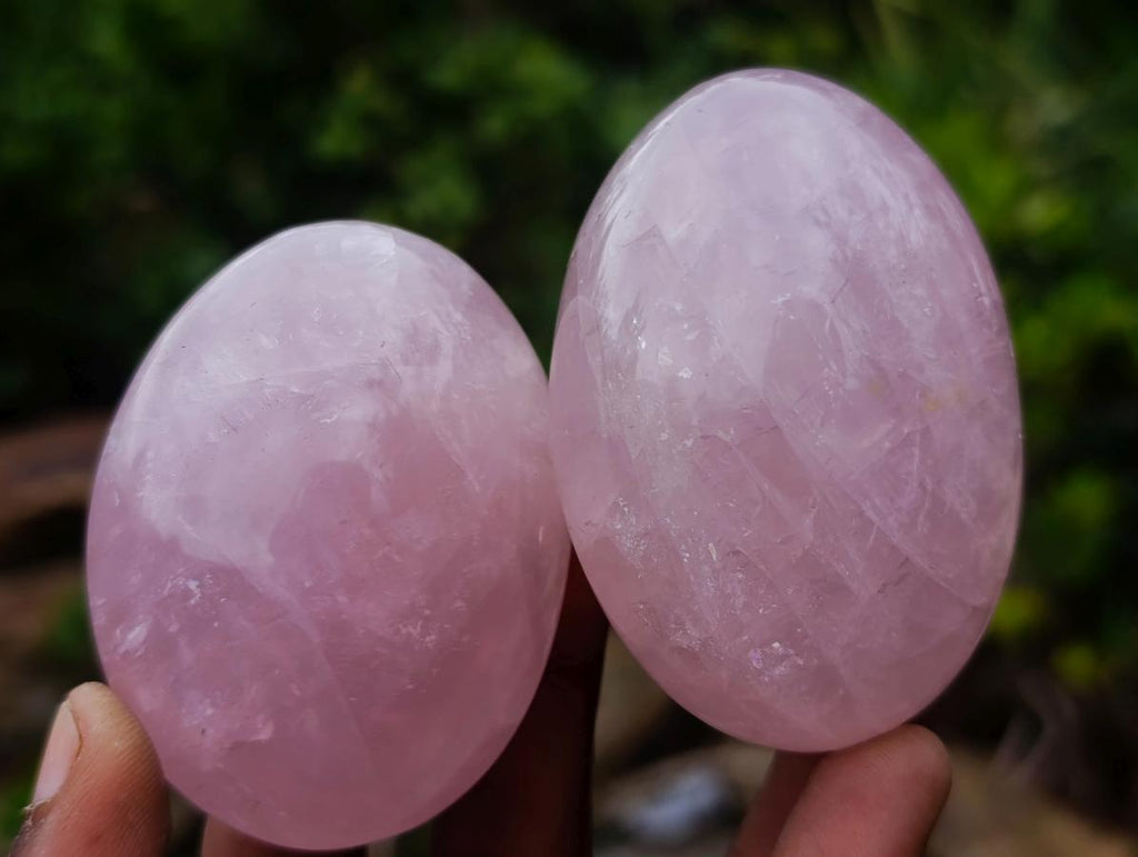 Polished Large Gemmy Rose Quartz Palm Stones x 12 From Madagascar - Toprock Gemstones and Minerals 