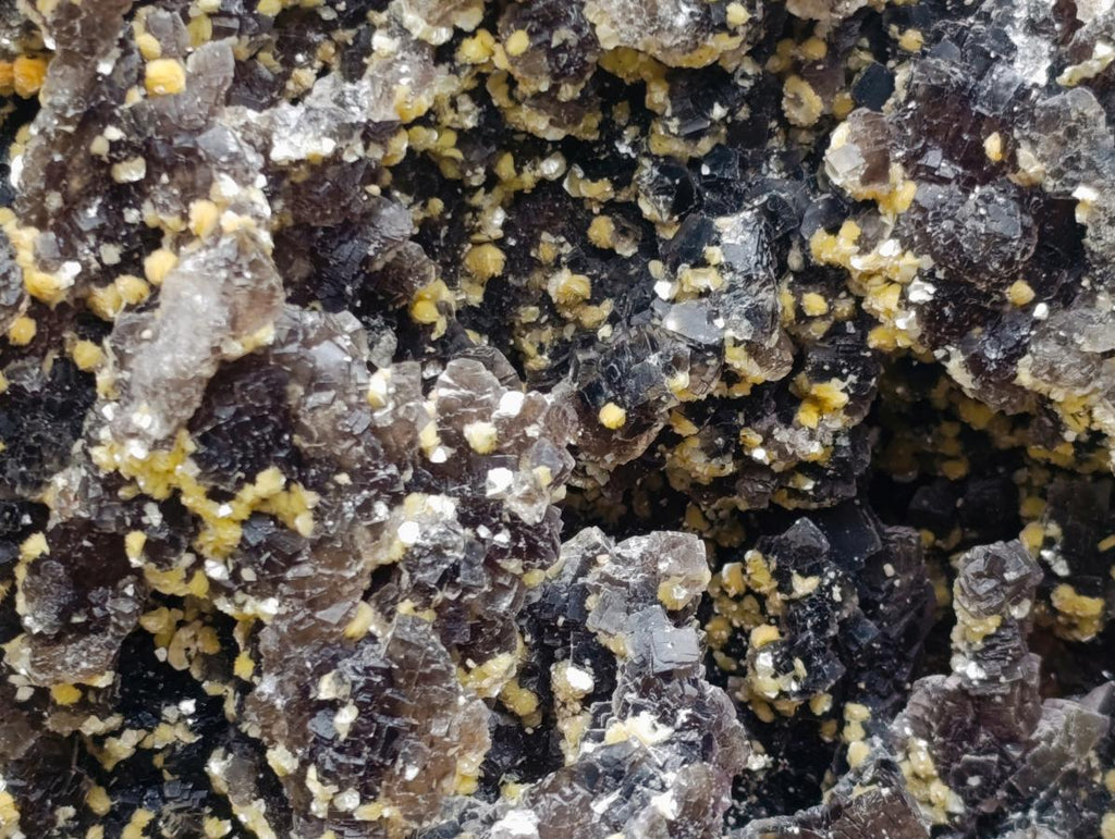 Natural XL Smokey Fluorite Specimen with Yellow Muscovite Mica x 1 From Erongo, Namibia - Toprock Gemstones and Minerals 