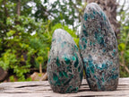 Polished Emerald Mica 'Mutokolite' Standing Display Pieces x 2 From Mutoko, Zimbabwe - Toprock Gemstones and Minerals 