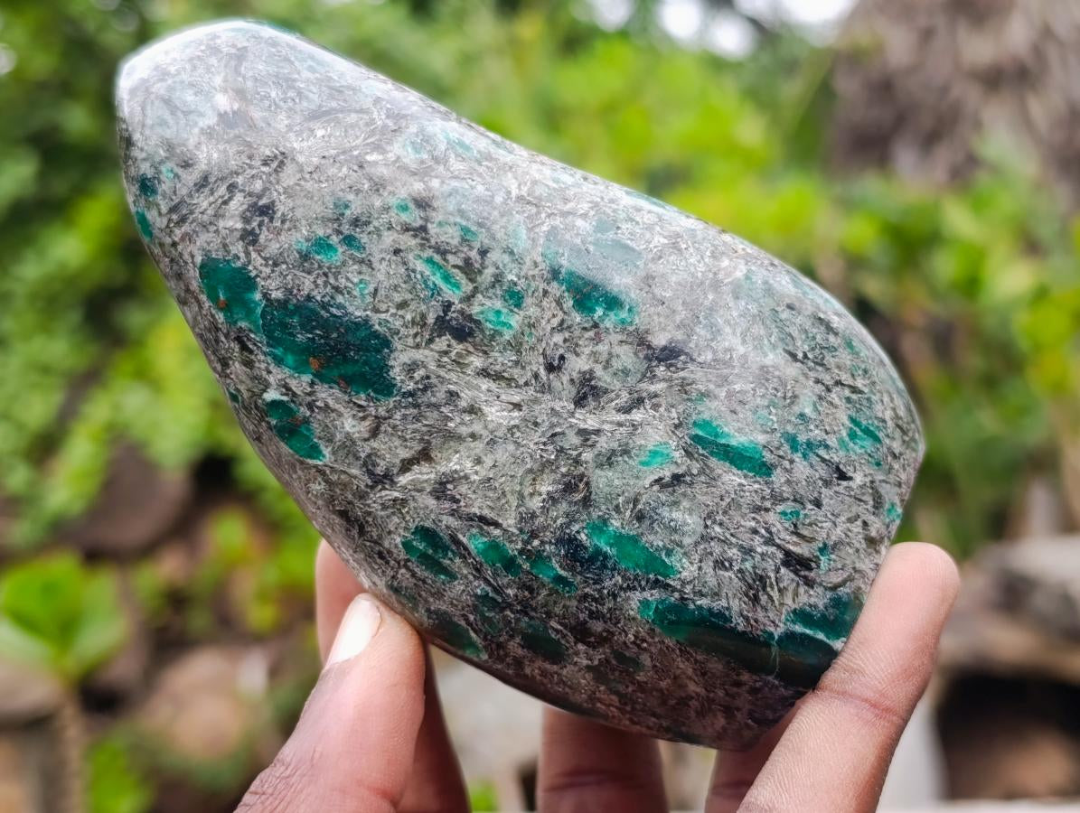 Polished Emerald Mica 'Mutokolite' Standing Display Pieces x 2 From Mutoko, Zimbabwe - Toprock Gemstones and Minerals 