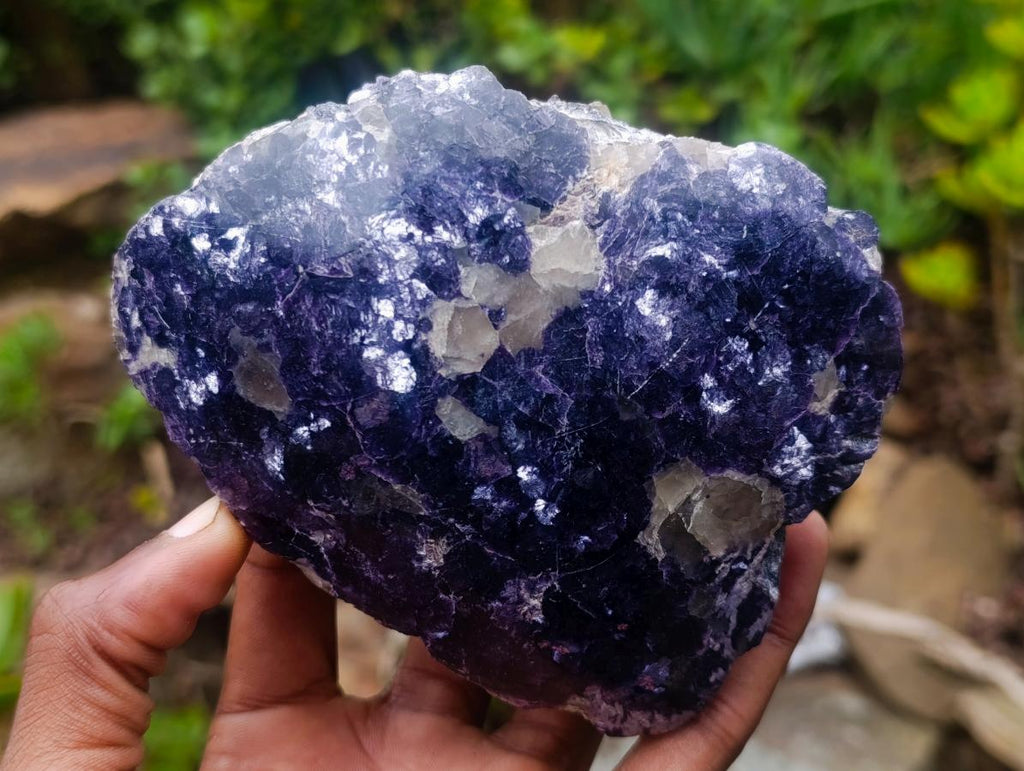 Polished One Side Silver Leaf Lepidolite Slices x 4 From Zimbabwe - Toprock Gemstones and Minerals 