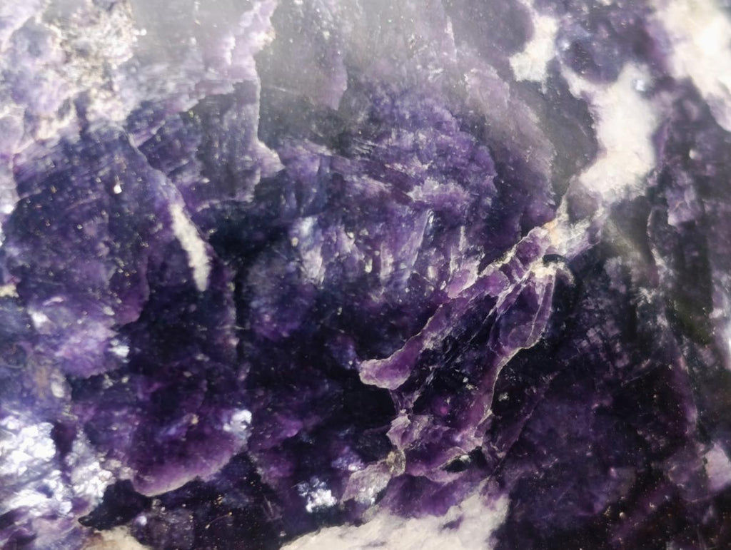 Polished One Side Silver Leaf Lepidolite Slices x 4 From Zimbabwe - Toprock Gemstones and Minerals 