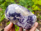 Polished One Side Silver Leaf Lepidolite Slices x 4 From Zimbabwe - Toprock Gemstones and Minerals 