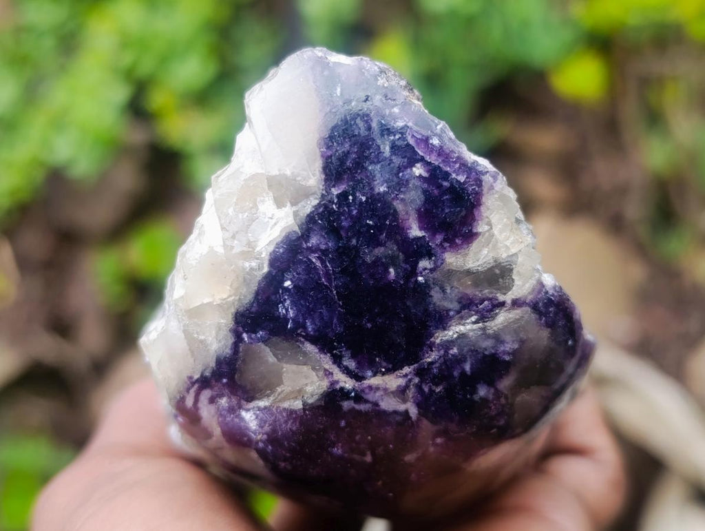 Polished One Side Silver Leaf Lepidolite Slices x 4 From Zimbabwe - Toprock Gemstones and Minerals 