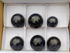 Polished Blue Iolite "Water Sapphire" Spheres x 6 From Madagascar - Toprock Gemstones and Minerals 
