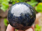 Polished Blue Iolite "Water Sapphire" Spheres x 6 From Madagascar - Toprock Gemstones and Minerals 