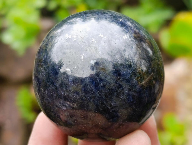 Polished Blue Iolite "Water Sapphire" Spheres x 6 From Madagascar - Toprock Gemstones and Minerals 
