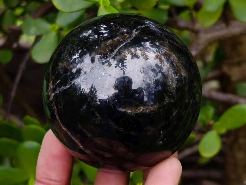 Polished Blue Iolite "Water Sapphire" Spheres x 6 From Madagascar - Toprock Gemstones and Minerals 
