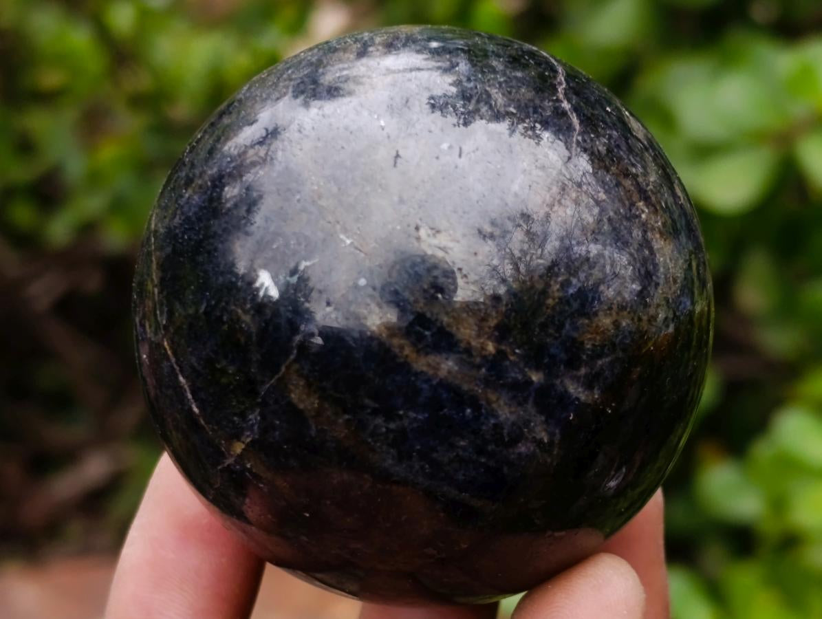 Polished Blue Iolite "Water Sapphire" Spheres x 6 From Madagascar - Toprock Gemstones and Minerals 