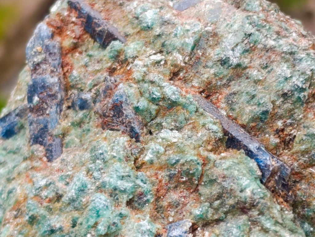 Natural Kyanite Crystals in Fuchsite Cobbed Specimens x 6 From Zimbabwe - Toprock Gemstones and Minerals 