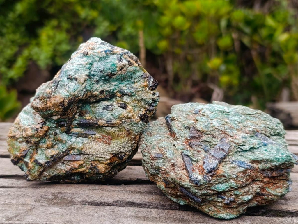 Natural Kyanite Crystals in Fuchsite Cobbed Specimens x 6 From Zimbabwe - Toprock Gemstones and Minerals 