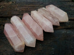 Polished Double Terminated Gemmy Rose Quartz Crystals x 6 From Madagascar - Toprock Gemstones and Minerals 