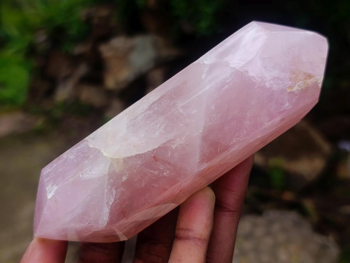 Polished Double Terminated Gemmy Rose Quartz Crystals x 6 From Madagascar - Toprock Gemstones and Minerals 