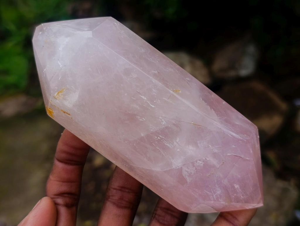 Polished Double Terminated Gemmy Rose Quartz Crystals x 6 From Madagascar - Toprock Gemstones and Minerals 