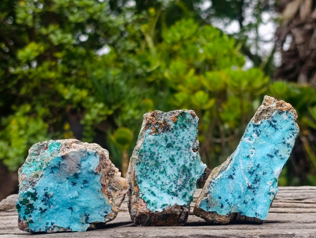 Natural Drusy Coated Chrysocolla Specimens with Malachite and Heterogenite x 12 From Lupoto Mine, Congo - Toprock Gemstones and Minerals 
