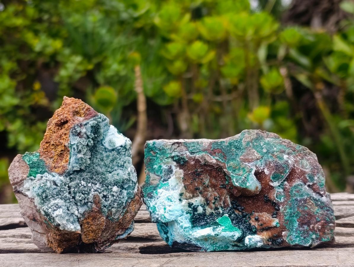 Natural Drusy Coated Chrysocolla Specimens with Malachite and Heterogenite x 12 From Lupoto Mine, Congo - Toprock Gemstones and Minerals 