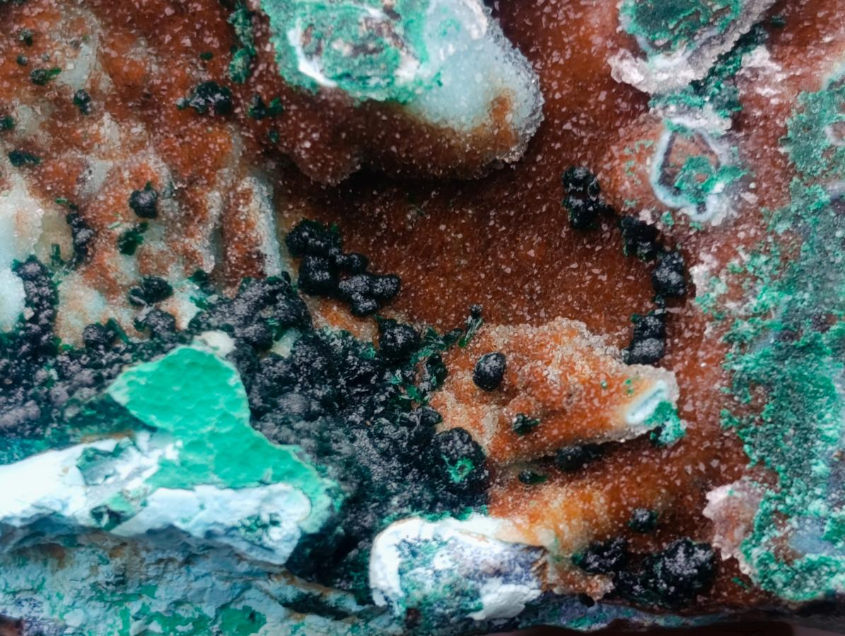 Natural Drusy Coated Chrysocolla Specimens with Malachite and Heterogenite x 12 From Lupoto Mine, Congo - Toprock Gemstones and Minerals 