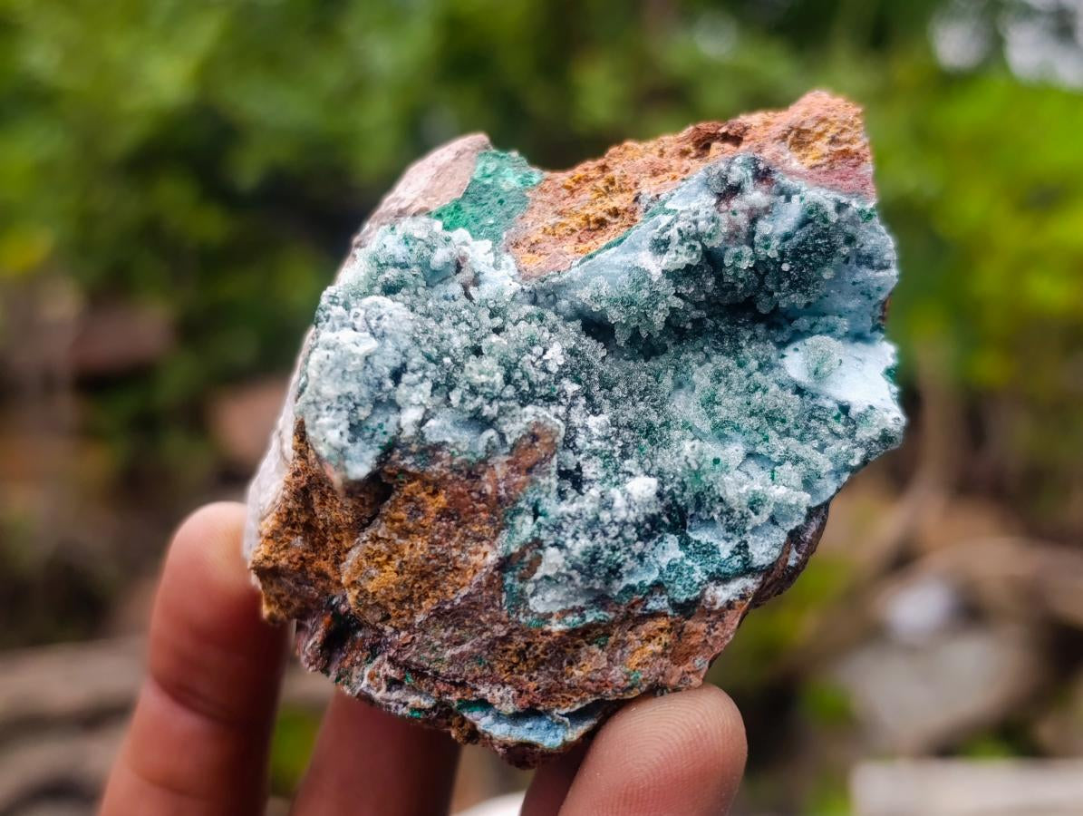 Natural Drusy Coated Chrysocolla Specimens with Malachite and Heterogenite x 12 From Lupoto Mine, Congo - Toprock Gemstones and Minerals 