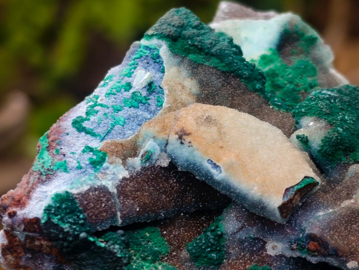 Natural Drusy Coated Chrysocolla Specimens with Malachite and Heterogenite x 12 From Lupoto Mine, Congo - Toprock Gemstones and Minerals 