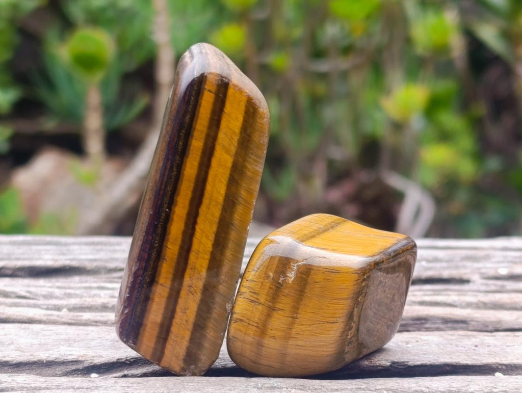 Polished Golden Tigers Eye Tumbled Slabs and Slices x 35 From Prieska, South Africa - Toprock Gemstones and Minerals 