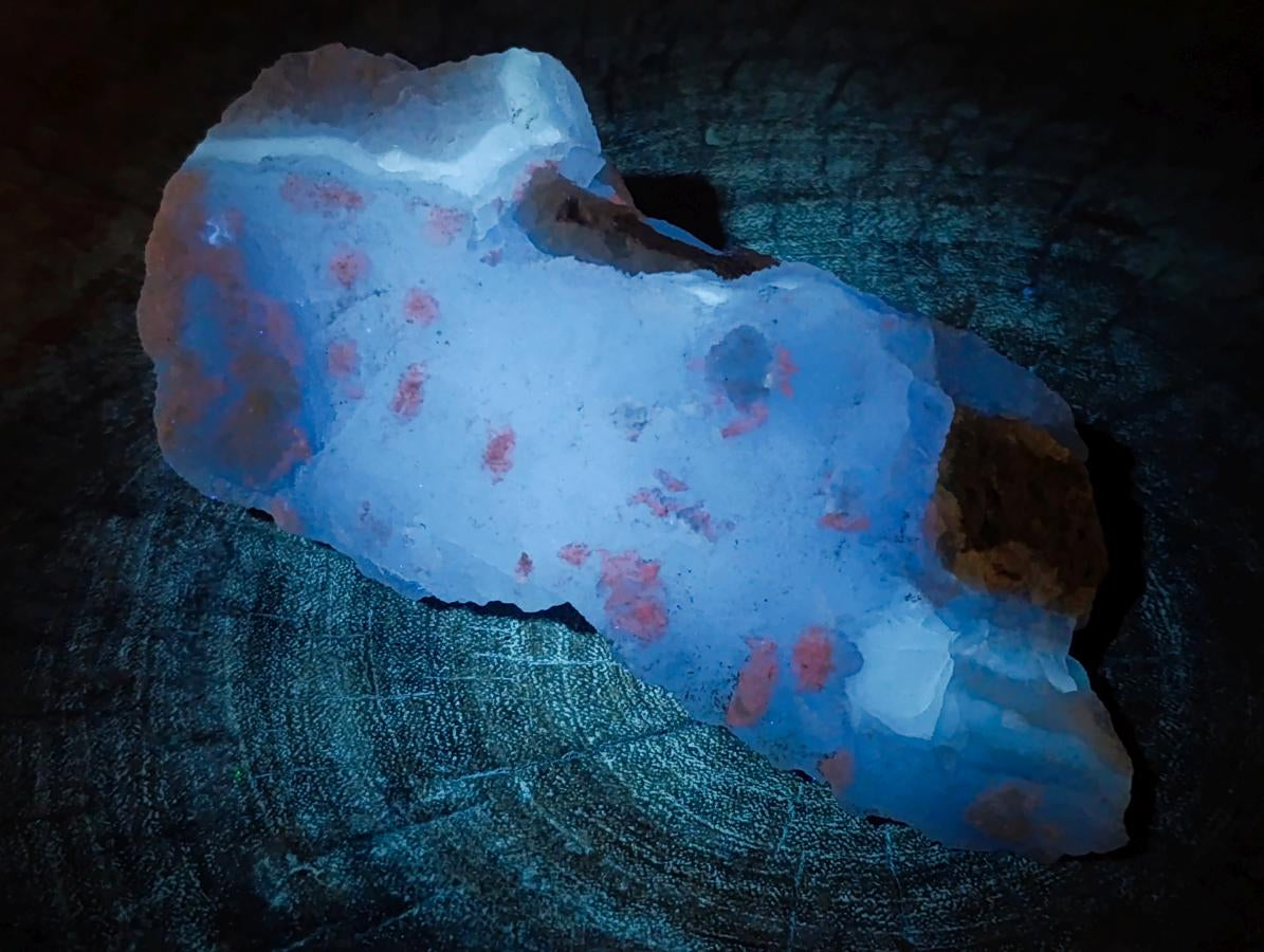 Natural Blue Lace Agate Specimens with Amethyst Centres x 2 From Nsanje, Malawi - Toprock Gemstones and Minerals 