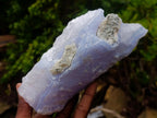 Natural Blue Lace Agate Specimens with Amethyst Centres x 2 From Nsanje, Malawi - Toprock Gemstones and Minerals 