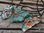 Hand Made Mtorolite Copper Wire Wrapped Stone Necklaces x 6 From Zimbabwe - Toprock Gemstones and Minerals 