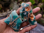 Hand Made Mtorolite Copper Wire Wrapped Stone Necklaces x 6 From Zimbabwe - Toprock Gemstones and Minerals 