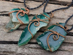 Hand Made Mtorolite Copper Wire Wrapped Stone Necklaces x 6 From Zimbabwe - Toprock Gemstones and Minerals 