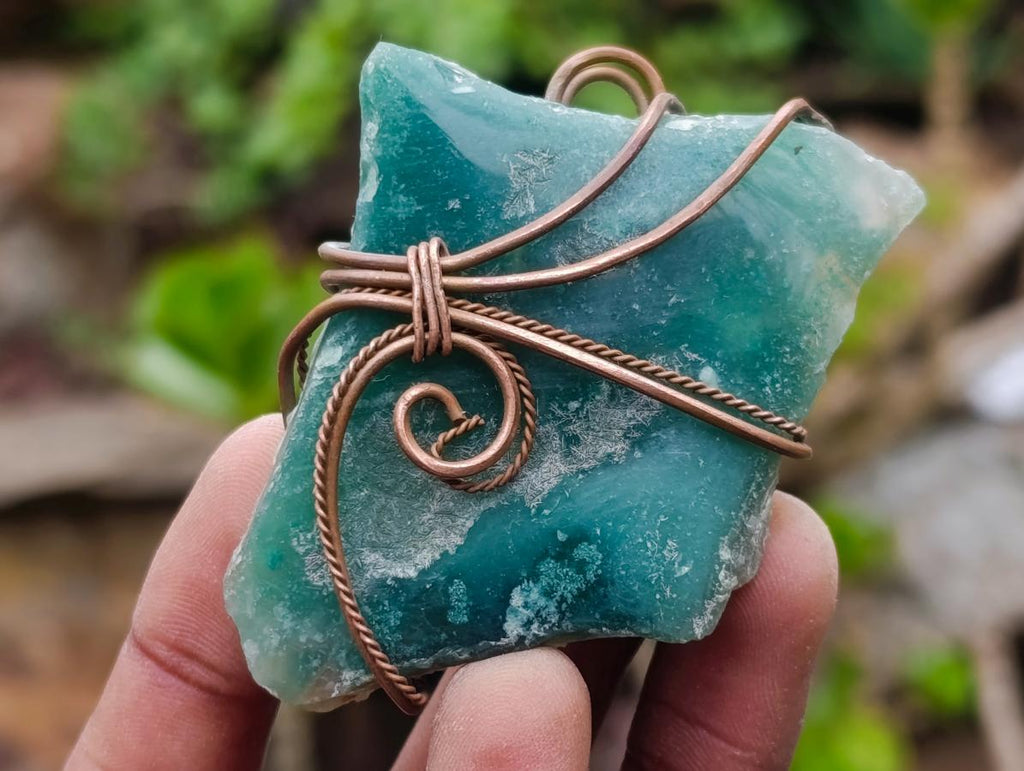 Hand Made Mtorolite Copper Wire Wrapped Stone Necklaces x 6 From Zimbabwe - Toprock Gemstones and Minerals 