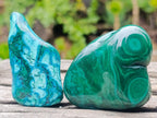 Polished Flower Banded Malachite Free Forms x 12 From Congo - Toprock Gemstones and Minerals 
