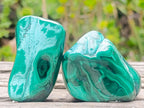 Polished Flower Banded Malachite Free Forms x 12 From Congo - Toprock Gemstones and Minerals 