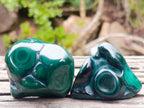 Polished Flower Banded Malachite Free Forms x 12 From Congo - Toprock Gemstones and Minerals 