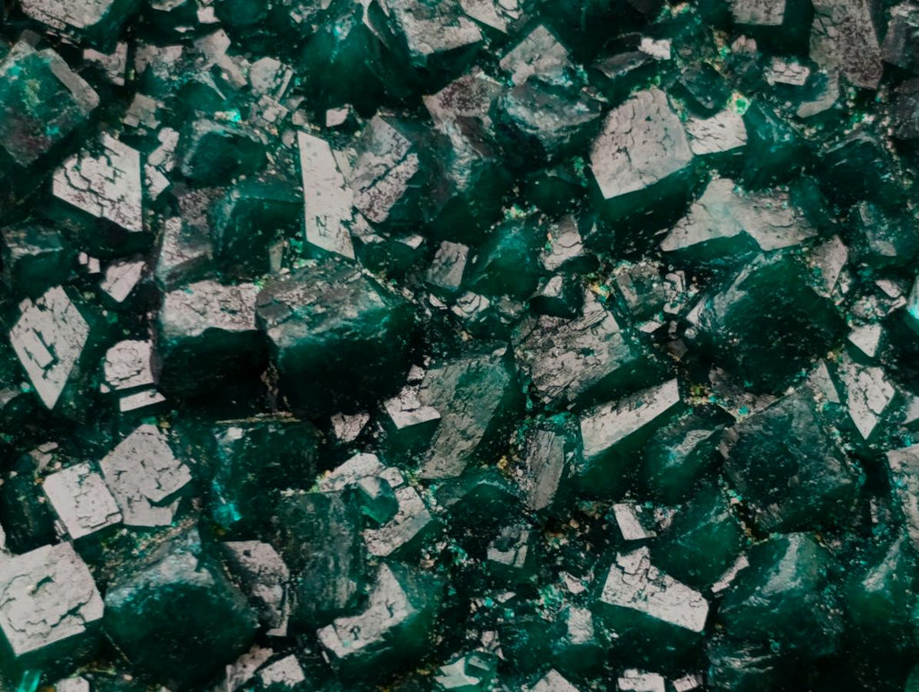 Natural Large Dioptase Specimens on Dolomite Matrix x 2 From Tantara Mine, Congo - Toprock Gemstones and Minerals 