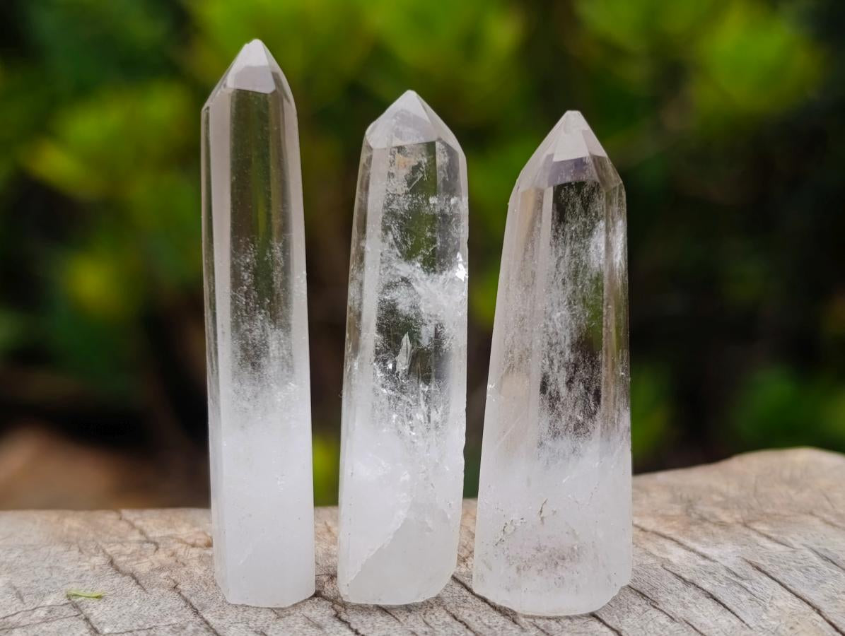 Polished Clear Quartz Jewellery Pendant Size Crystals x 34 From Madagascar - Toprock Gemstones and Minerals 