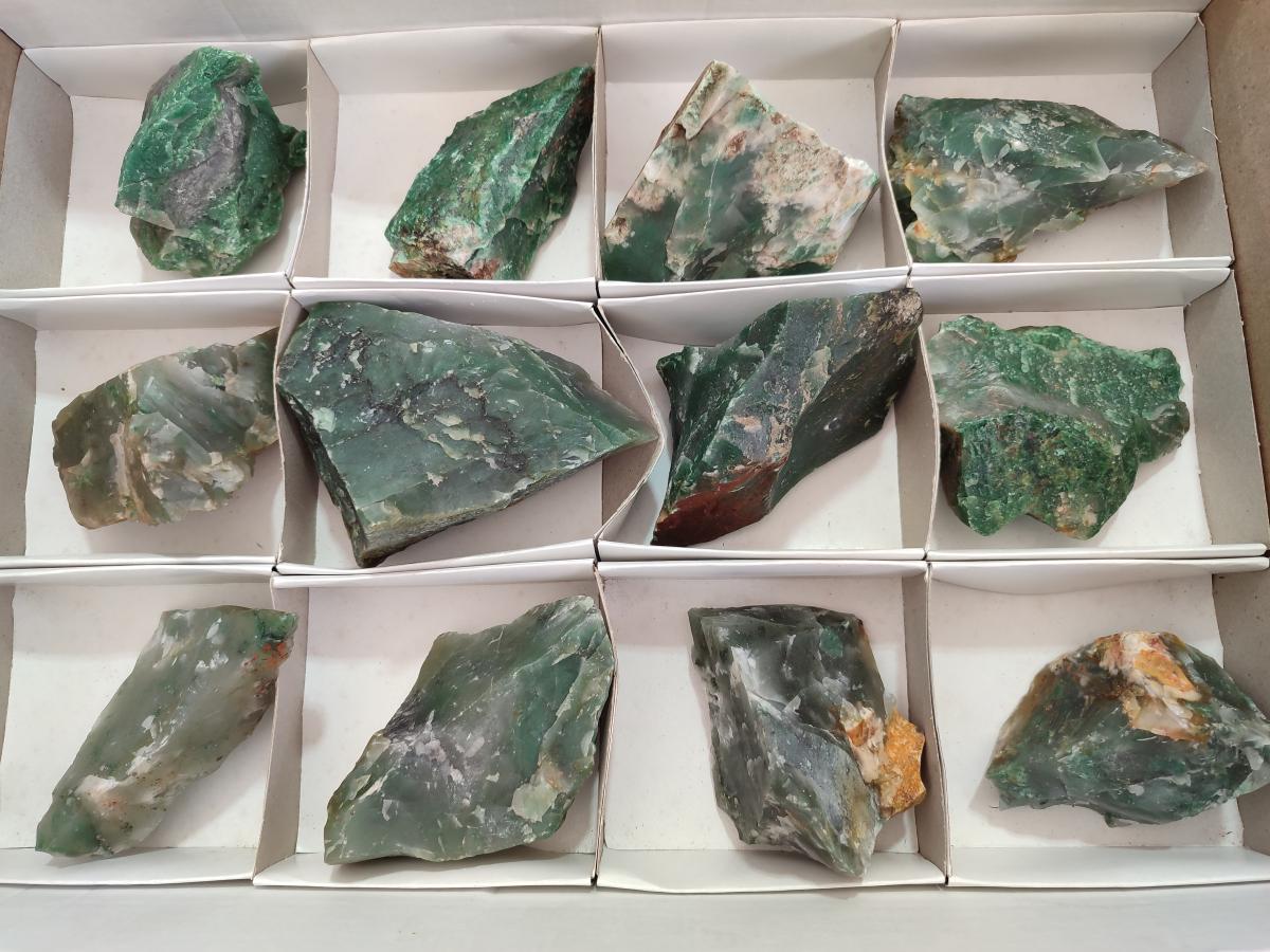 Natural Swazi Jade Cobbed Specimens x 12 From Swaziland - Toprock Gemstones and Minerals 