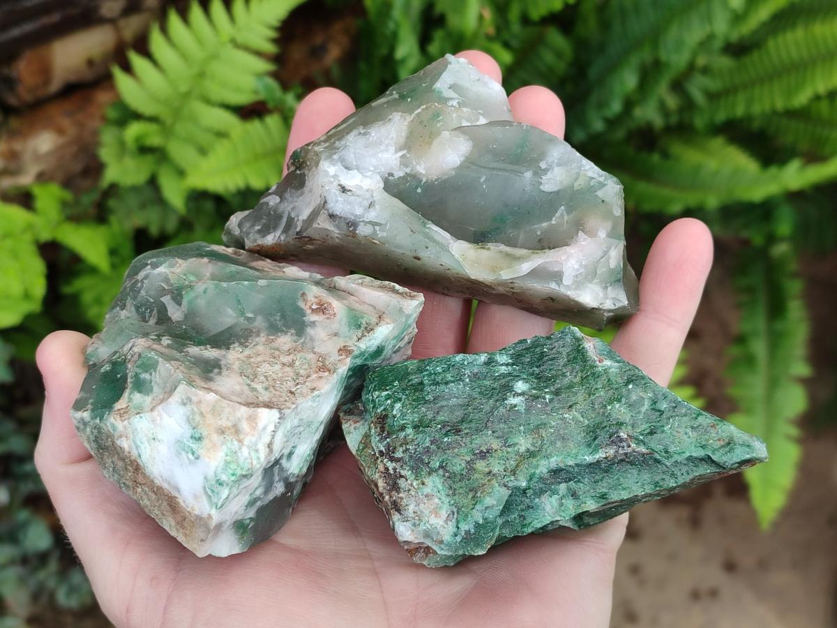 Natural Swazi Jade Cobbed Specimens x 12 From Swaziland - Toprock Gemstones and Minerals 