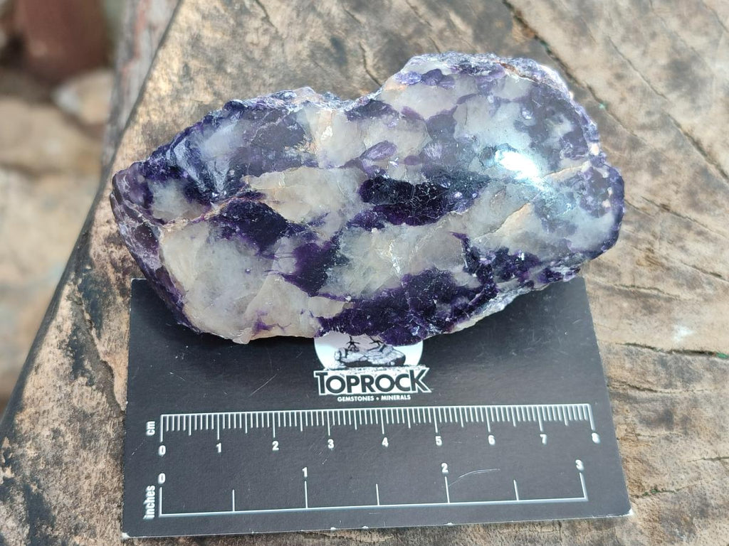 Polished One Side Silver Leaf Lepidolite Slices x 12 From Zimbabwe - Toprock Gemstones and Minerals 