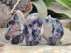 Polished One Side Silver Leaf Lepidolite Slices x 12 From Zimbabwe - Toprock Gemstones and Minerals 