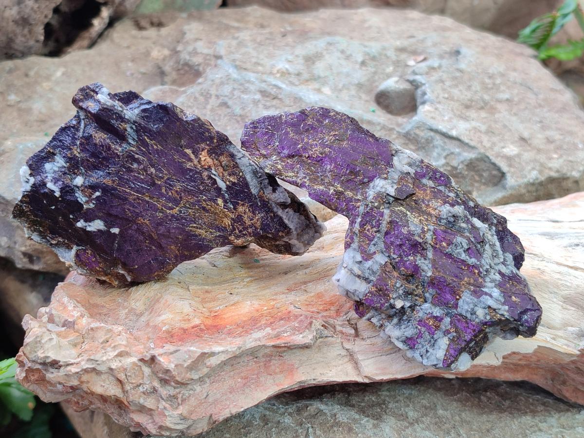 Natural Metallic Cobbed Purpurite Specimens x 12 From Erongo, Namibia - Toprock Gemstones and Minerals 