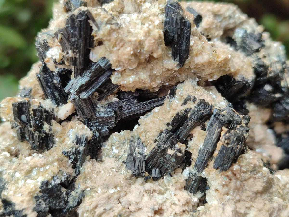 Natural Large Schorl Black Tourmaline Specimen with White Feldspar x 1 From Erongo, Namibia - Toprock Gemstones and Minerals 