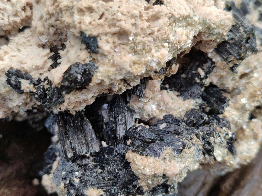 Natural Large Schorl Black Tourmaline Specimen with White Feldspar x 1 From Erongo, Namibia - Toprock Gemstones and Minerals 