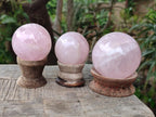 Polished Gemmy Rose Quartz Spheres x 6 From Madagascar - Toprock Gemstones and Minerals 