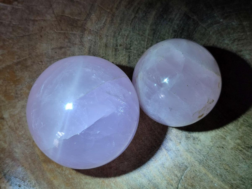 Polished Gemmy Rose Quartz Spheres x 6 From Madagascar - Toprock Gemstones and Minerals 
