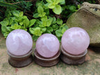 Polished Gemmy Rose Quartz Spheres x 6 From Madagascar - Toprock Gemstones and Minerals 