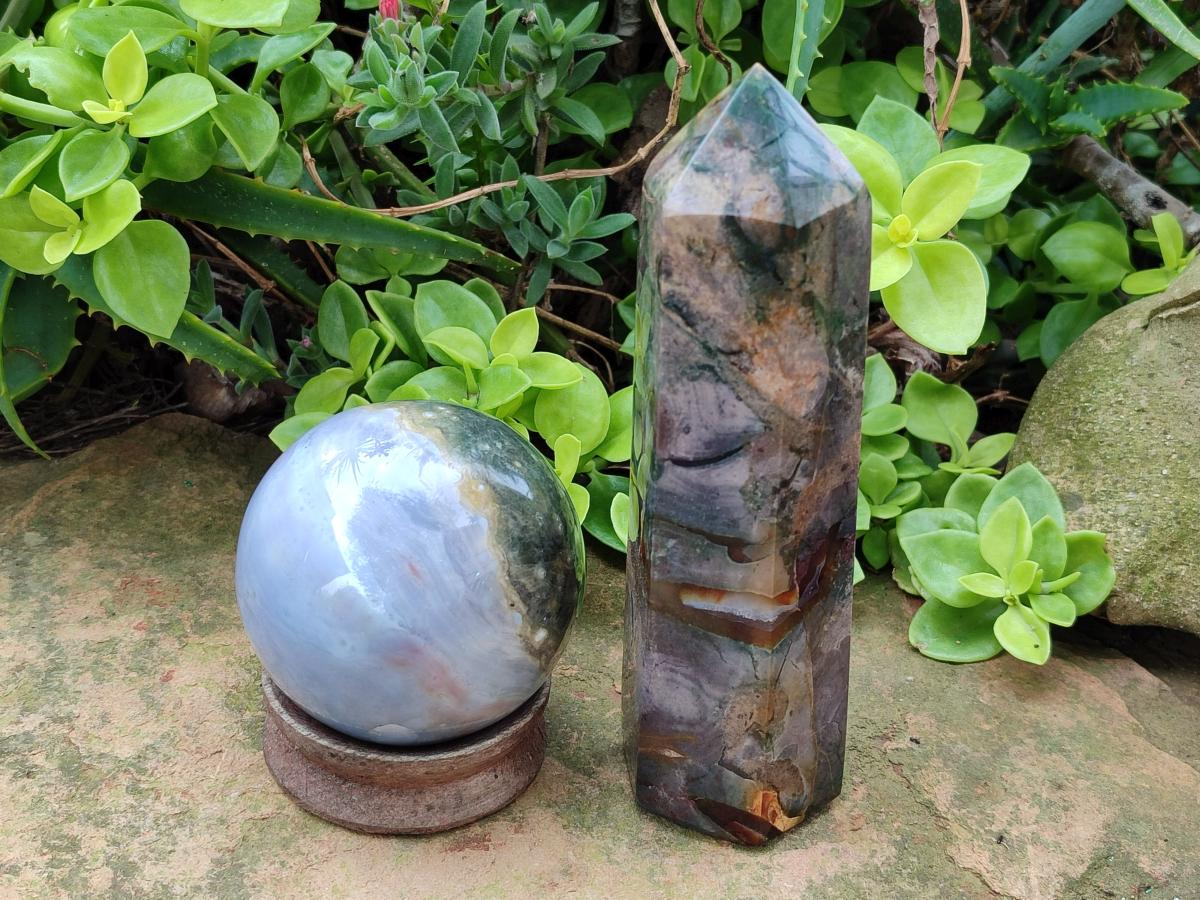 Polished and Natural Mix of Rare Ocean Jasper Pieces x 4 From Northwest Coast, Madagascar - Toprock Gemstones and Minerals 