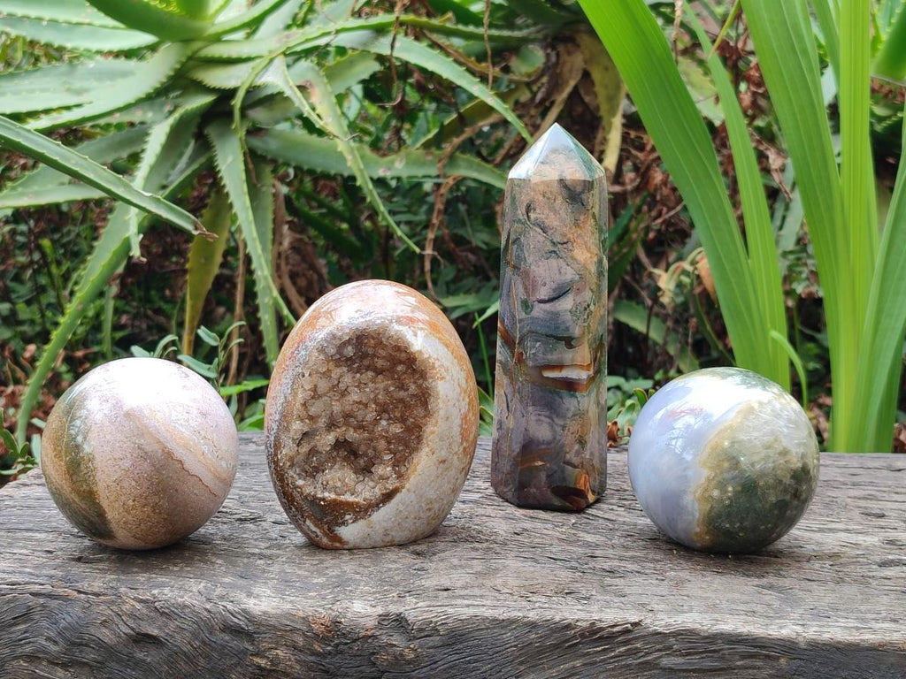 Polished and Natural Mix of Rare Ocean Jasper Pieces x 4 From Northwest Coast, Madagascar - Toprock Gemstones and Minerals 