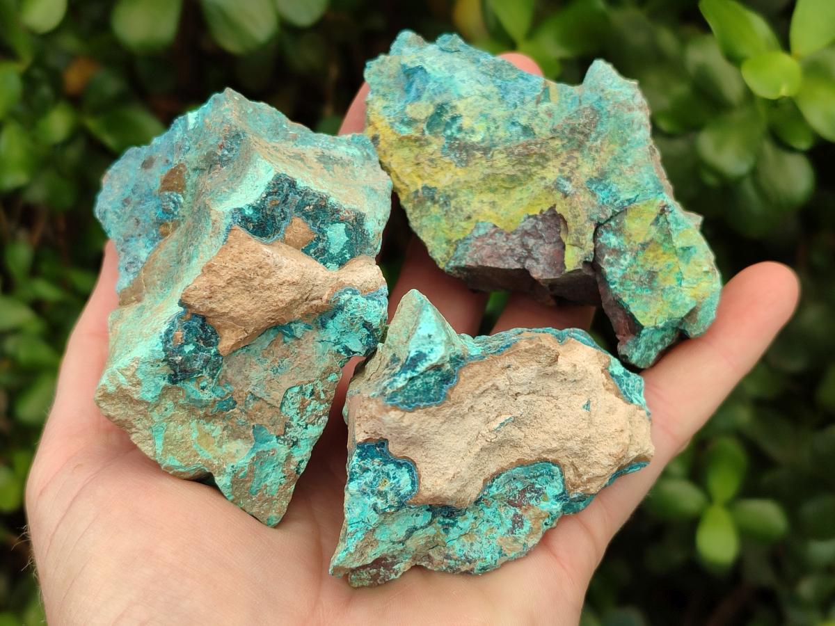 Natural Shattuckite Cobbed Specimens with Associated Minerals x 20 From Kaokoveld, Namibia - Toprock Gemstones and Minerals 