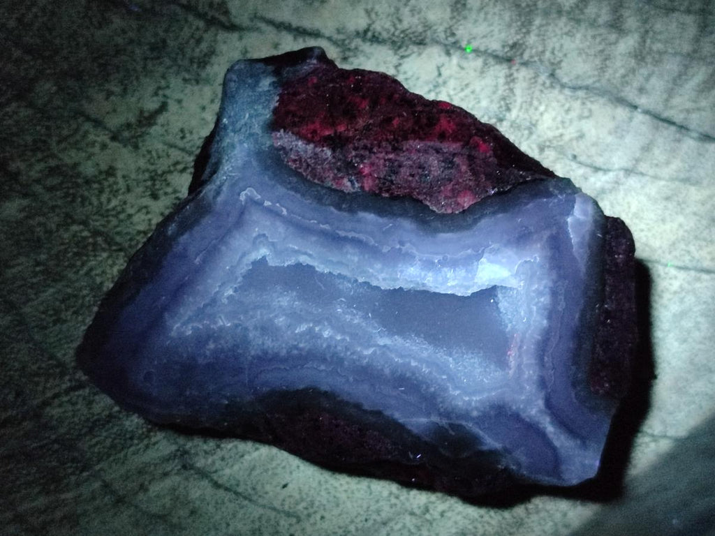 Polished One Side Blue Lace Agate Geodes x 12 From Nsanje, Malawi - Toprock Gemstones and Minerals 
