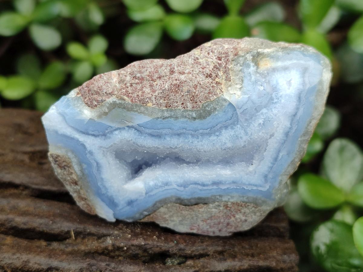 Polished One Side Blue Lace Agate Geodes x 12 From Nsanje, Malawi - Toprock Gemstones and Minerals 